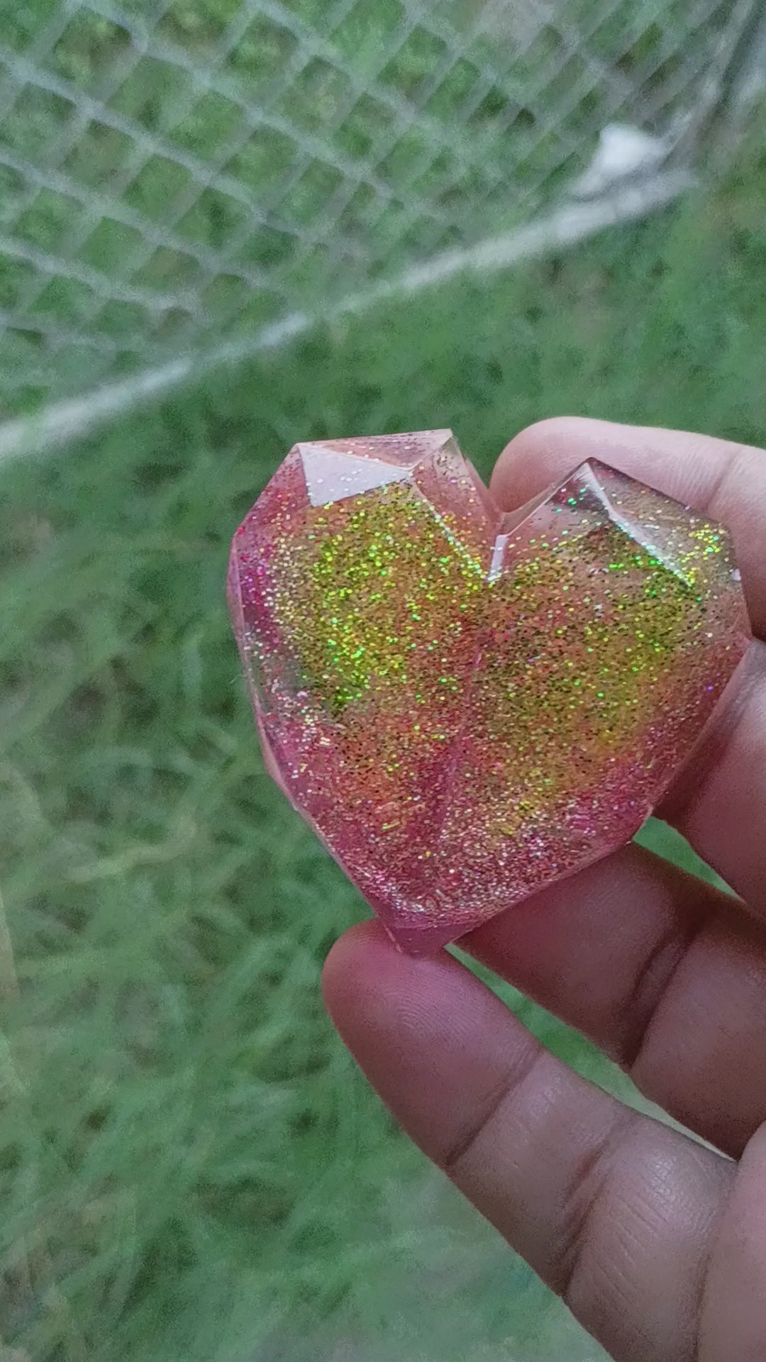 2 hearts made with resin