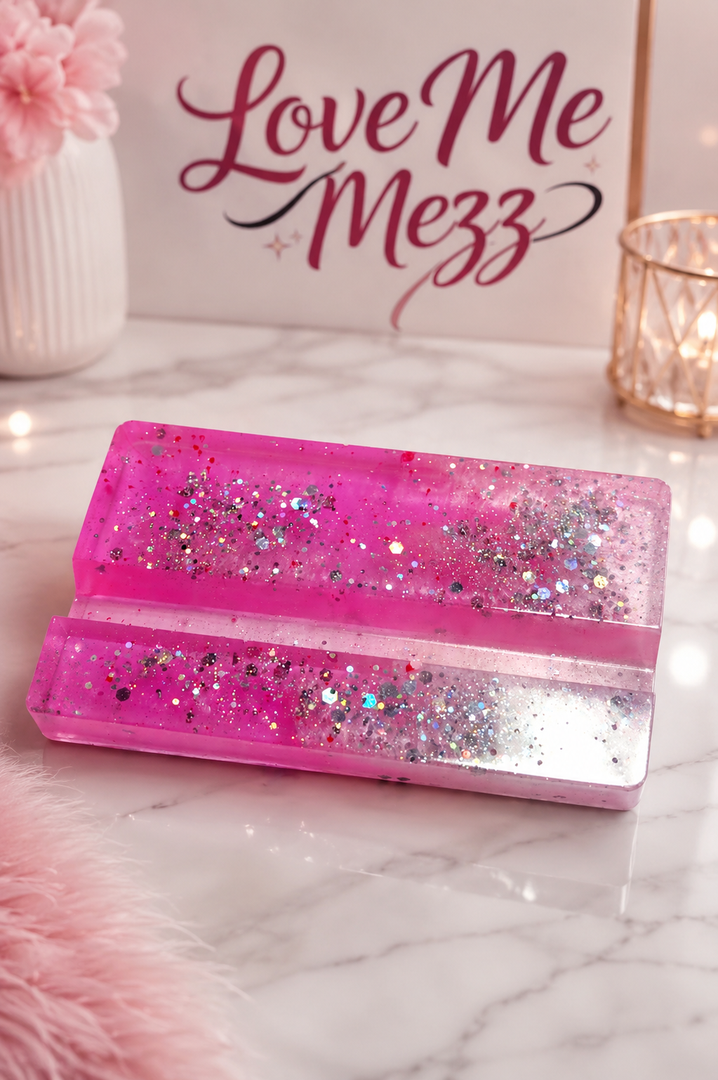 Pink Glitter Cell phone stand