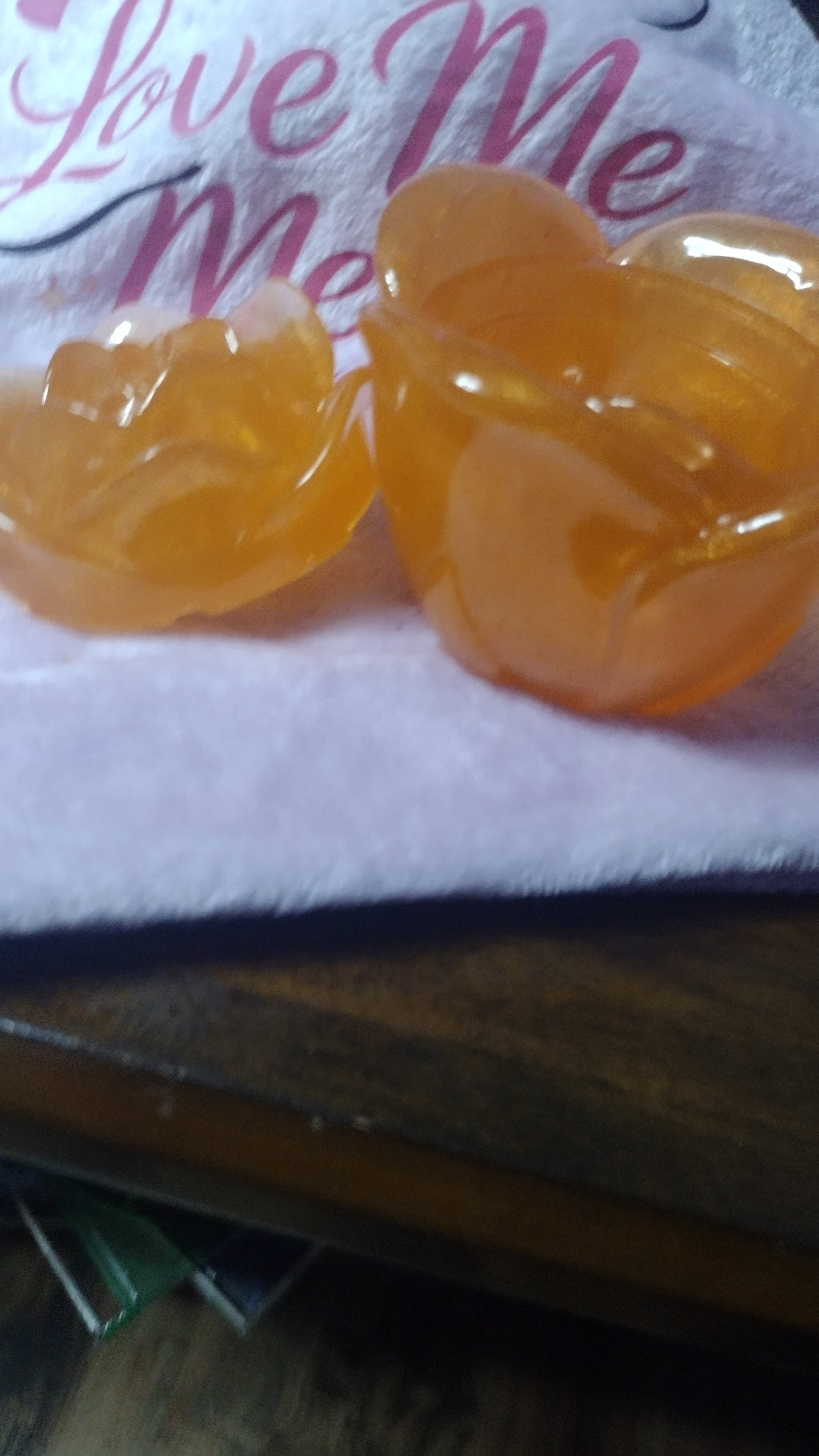 Resin made orange rose jar and matching plate