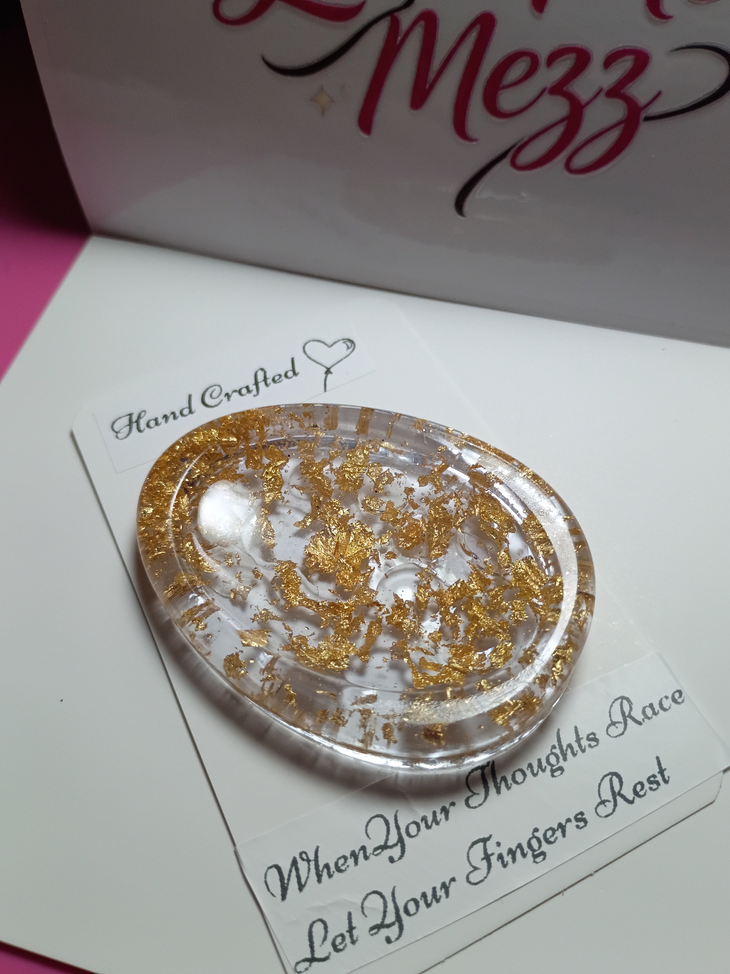 Worry Stone gold flakes
