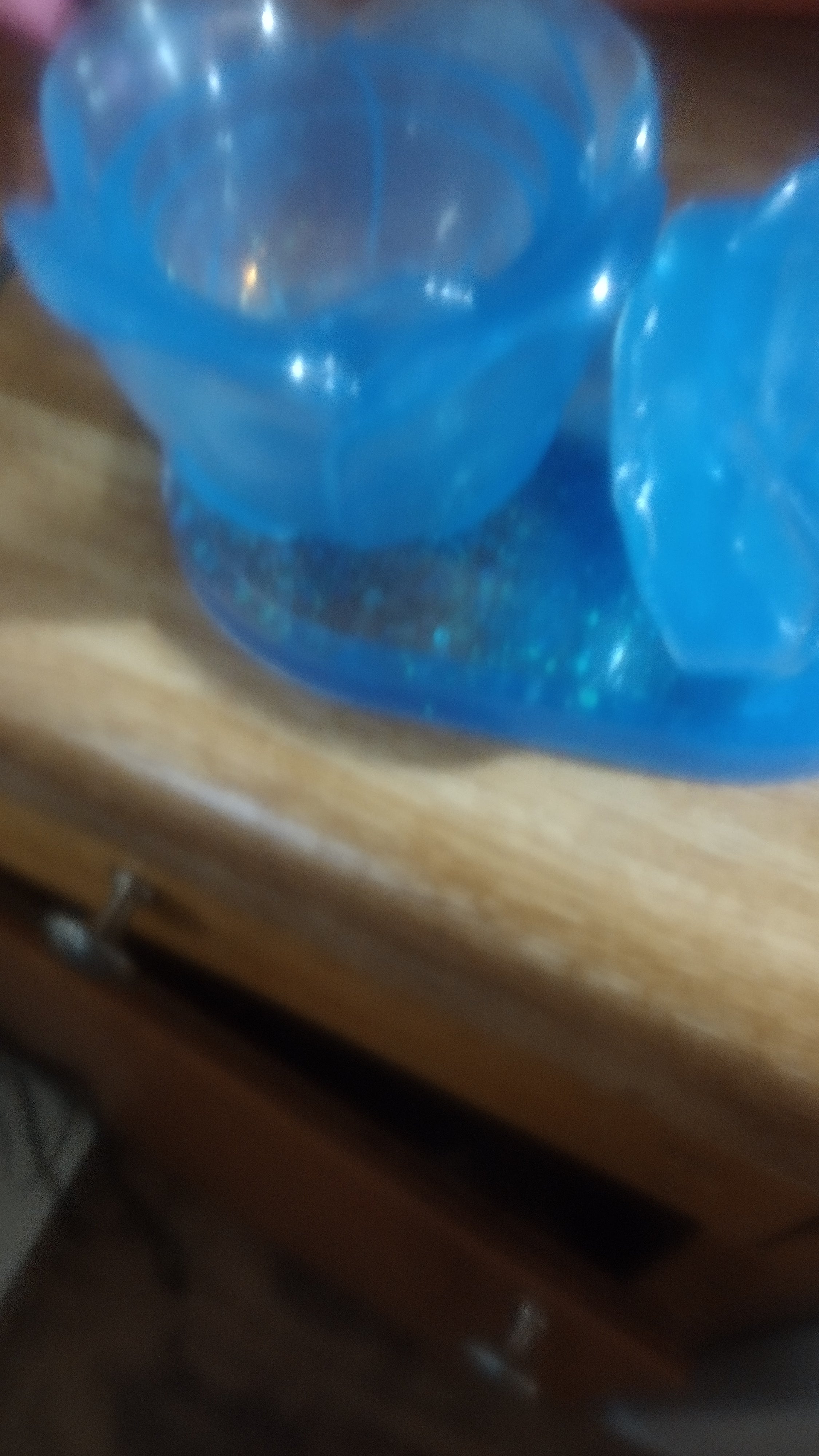 Blue resin Rose jar and matching plate