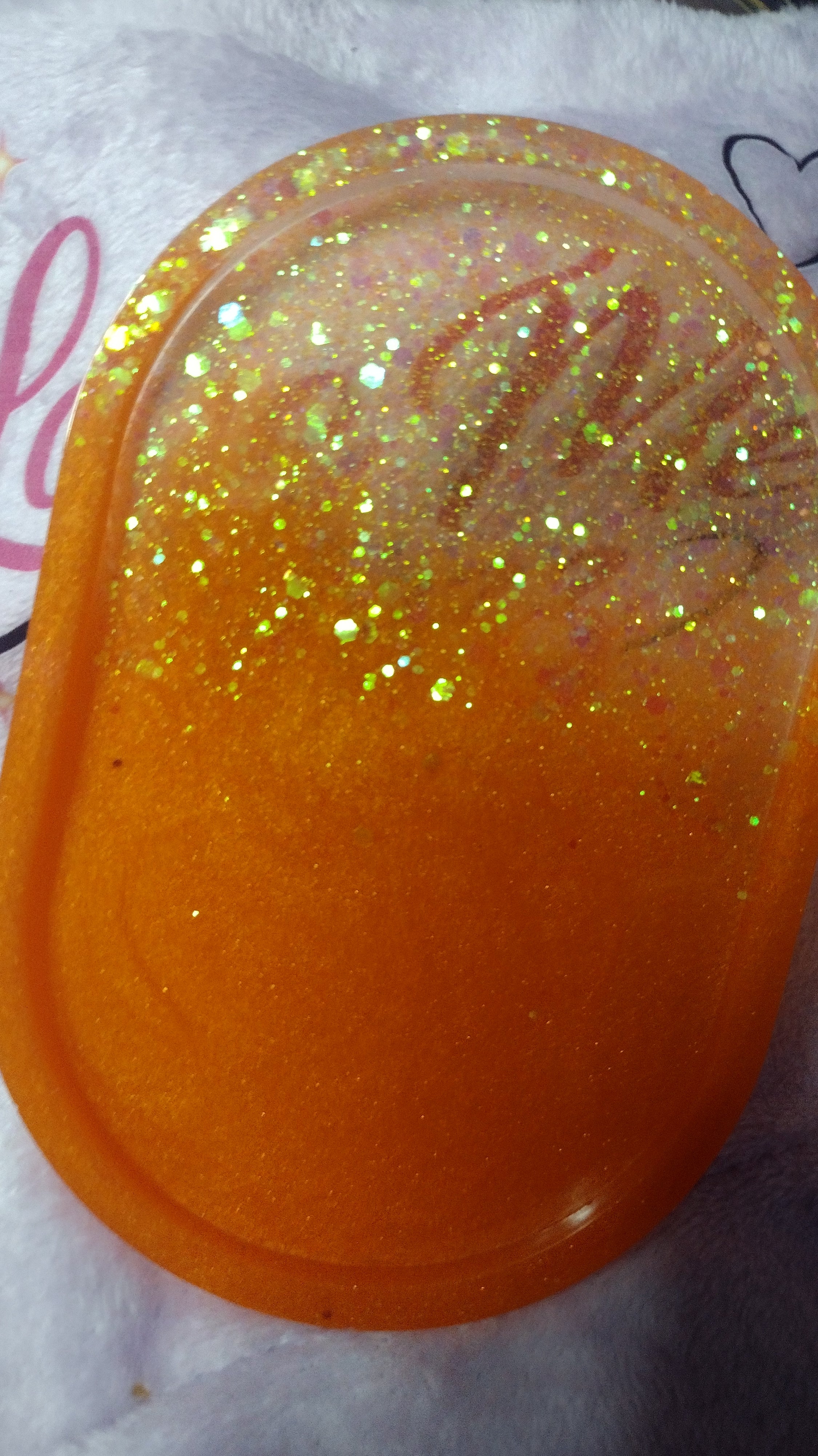 Resin made orange rose jar and matching plate