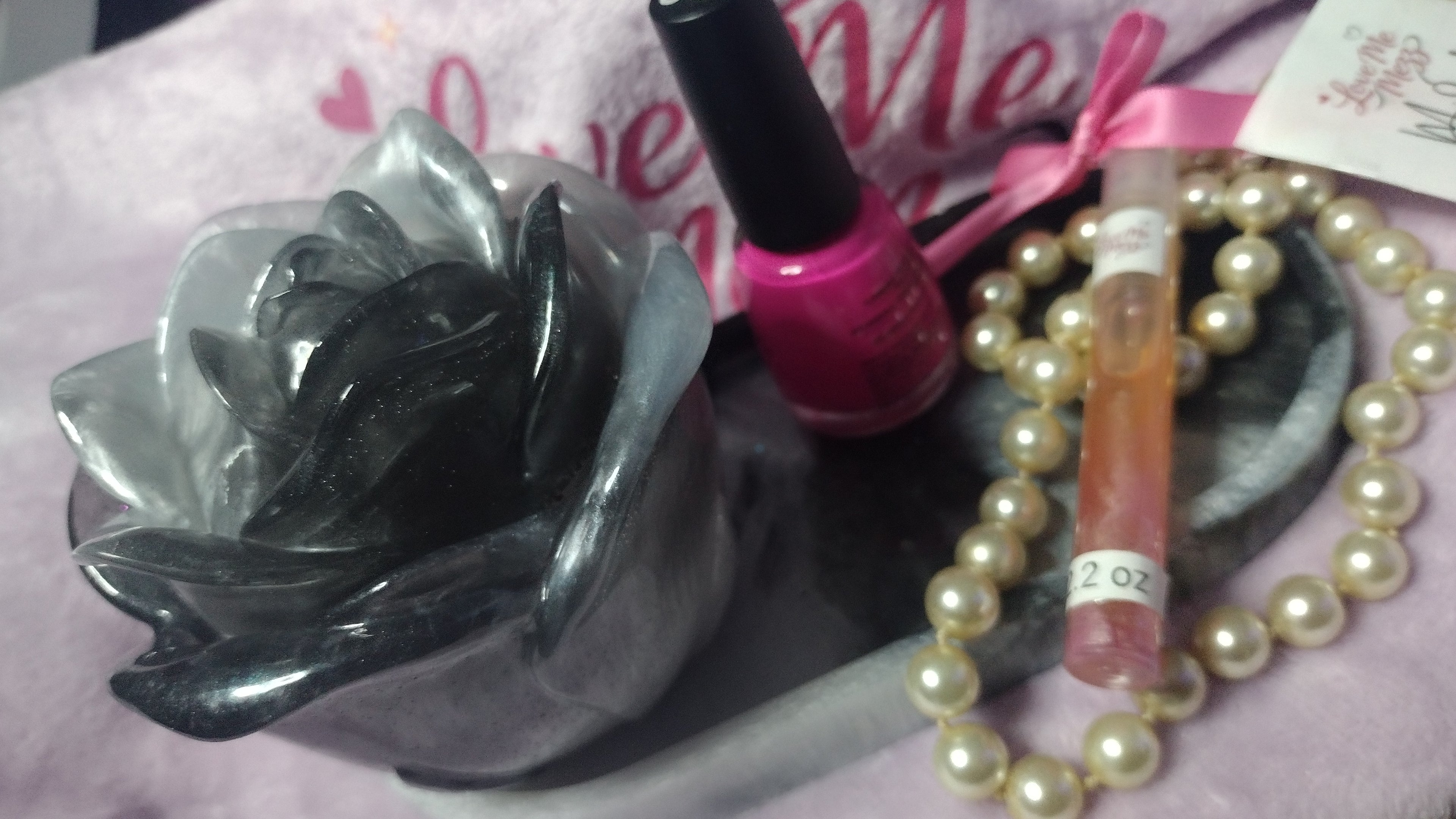 Marble rose jar and matching plate