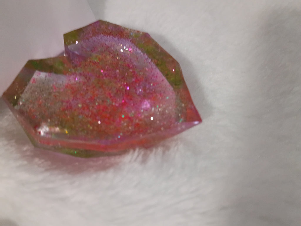 2 hearts made with resin
