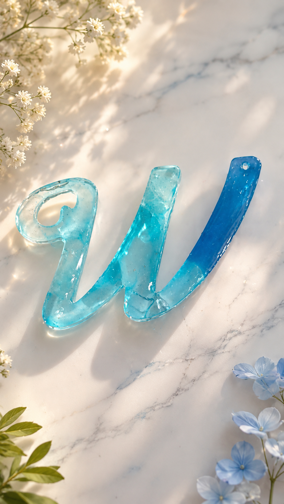 Custom Resin Initial Keychain