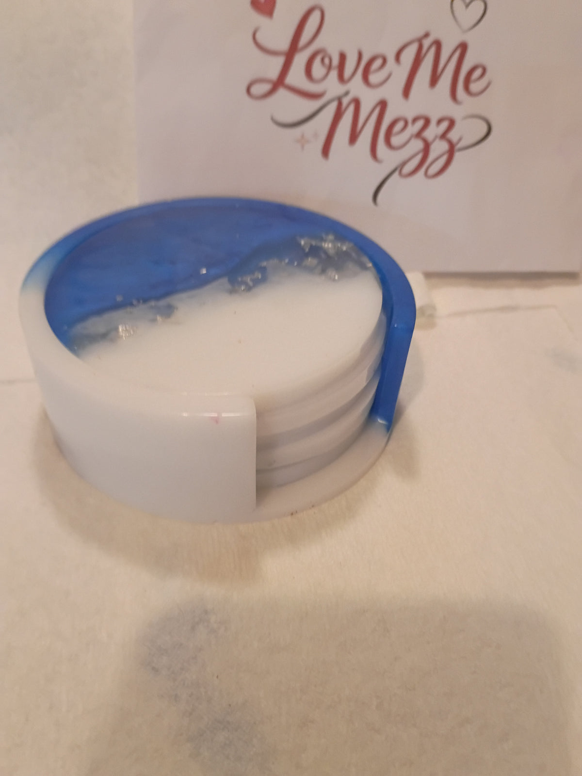 Blue Luxe Coaster Set