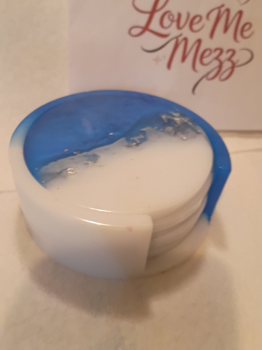 Blue Luxe Coaster Set