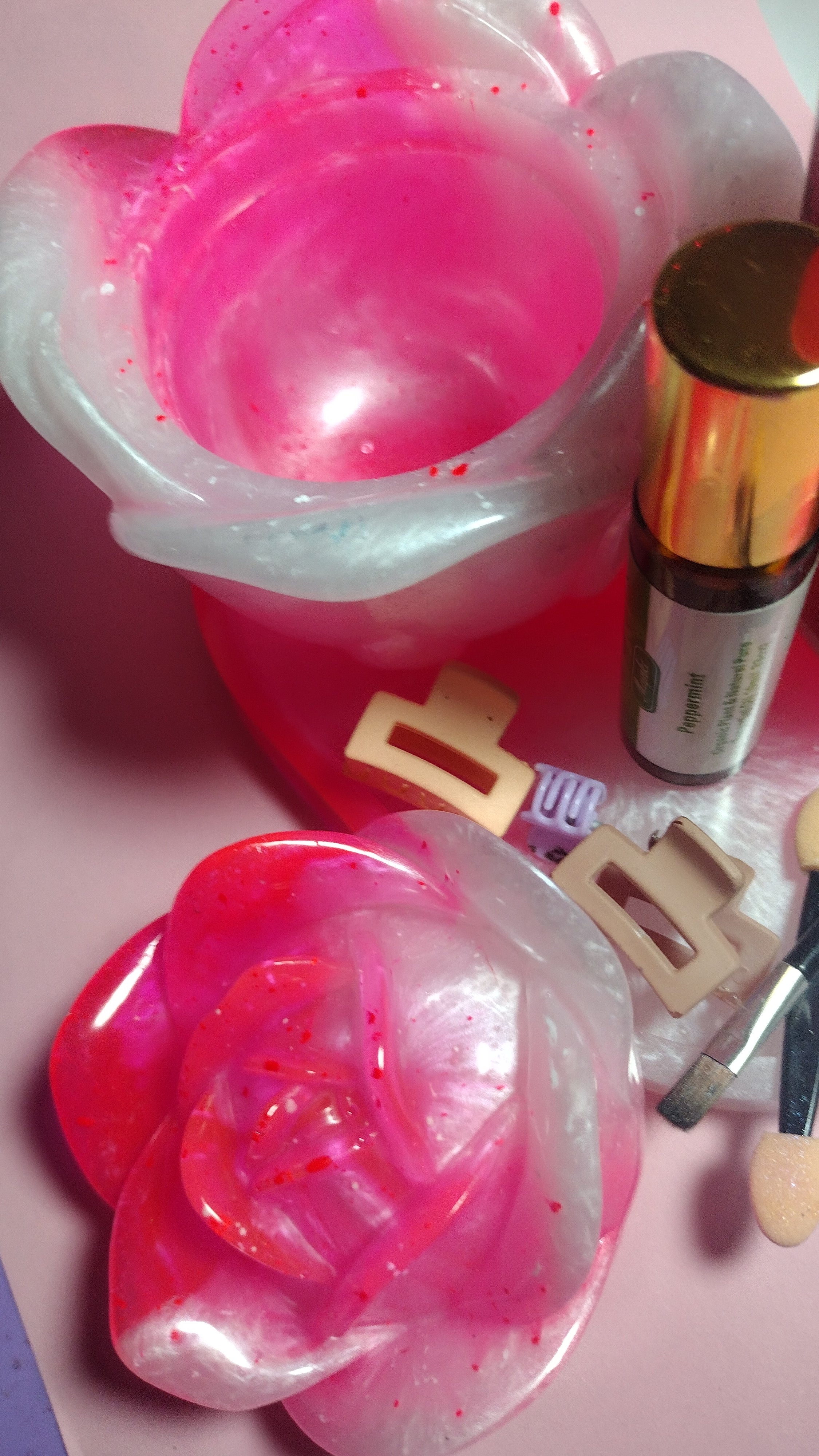 Pearl Rose Resin Jar Set