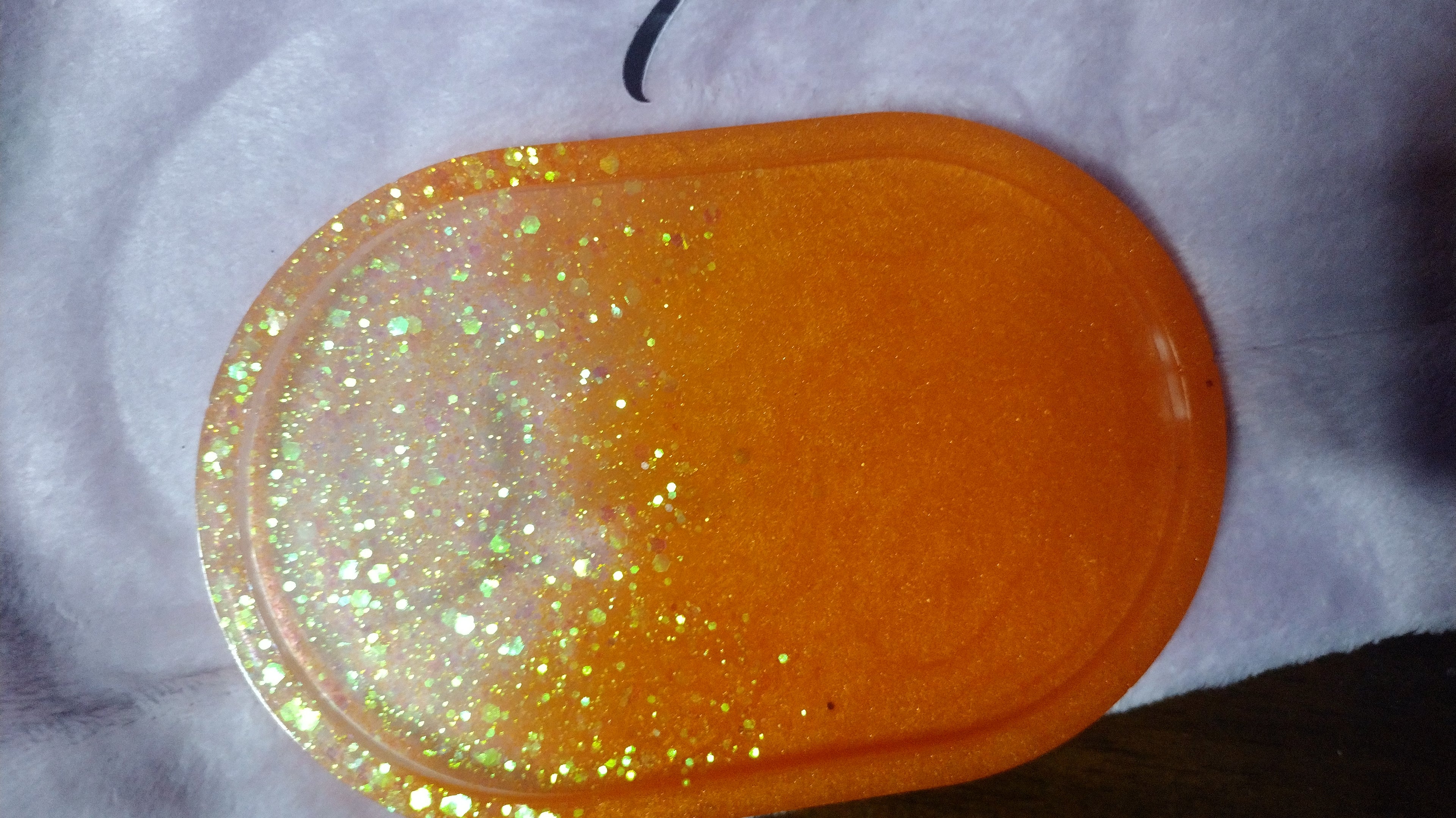 Resin made orange rose jar and matching plate