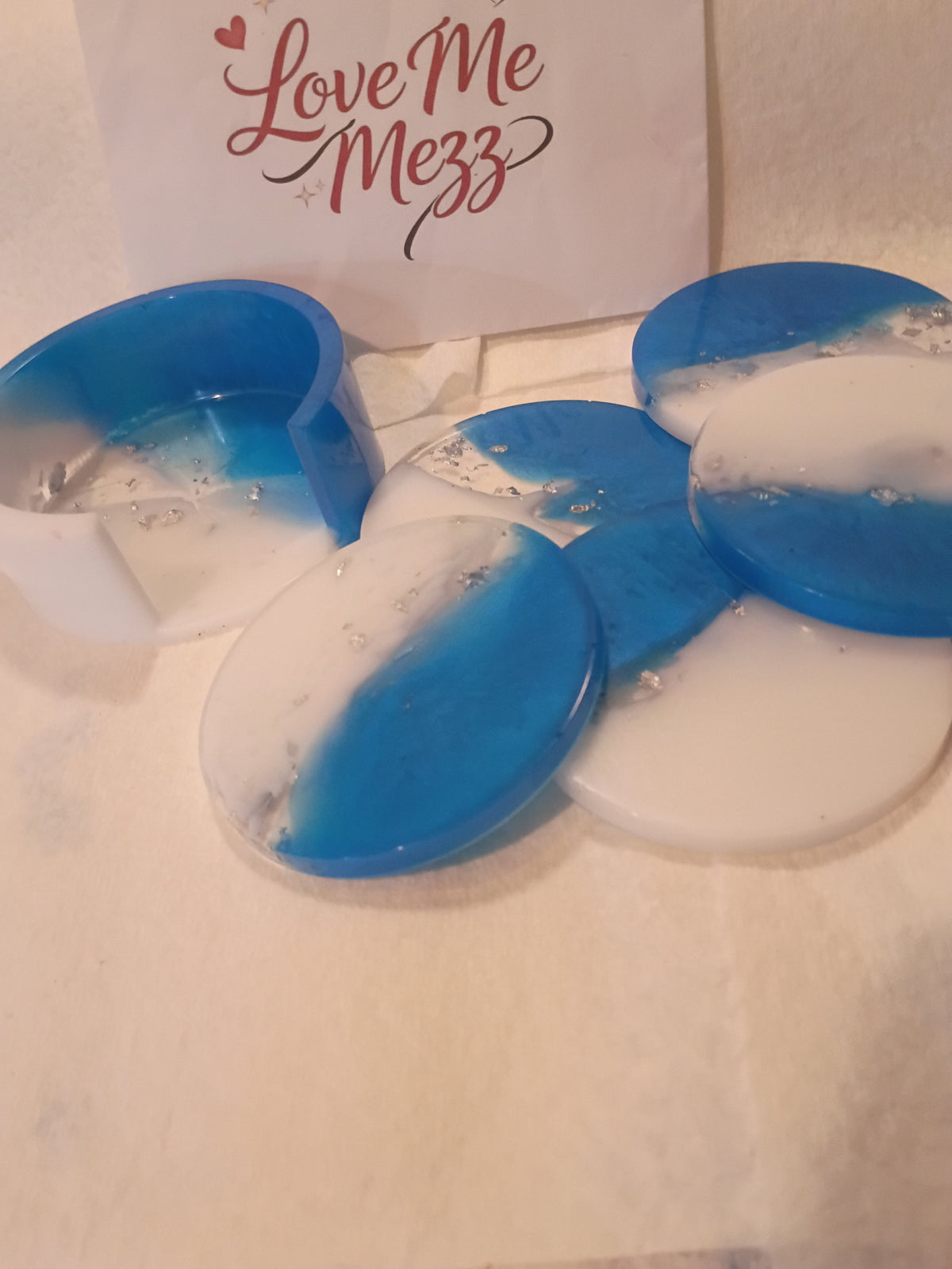 Blue Luxe Coaster Set