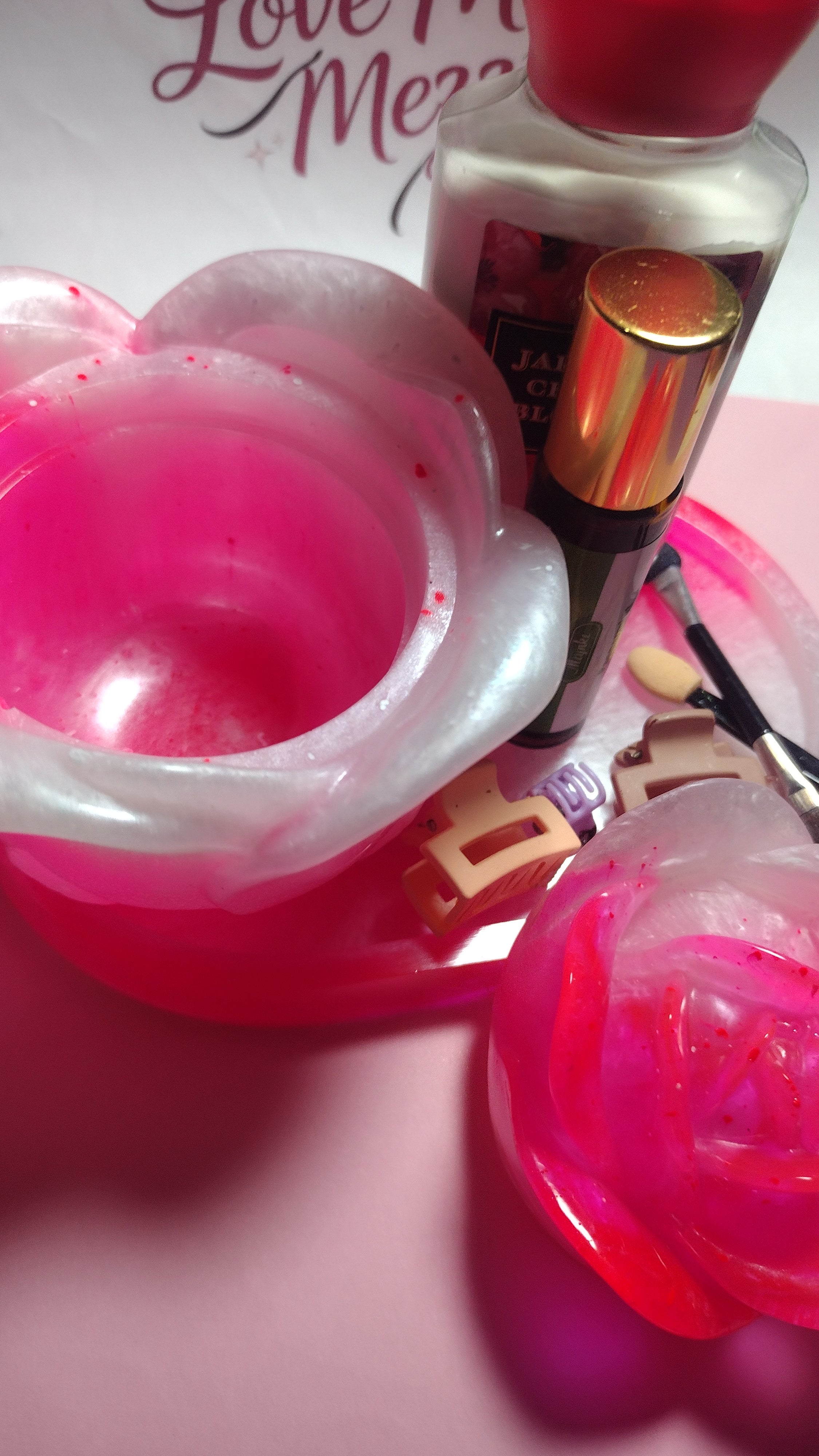 Pearl Rose Resin Jar Set