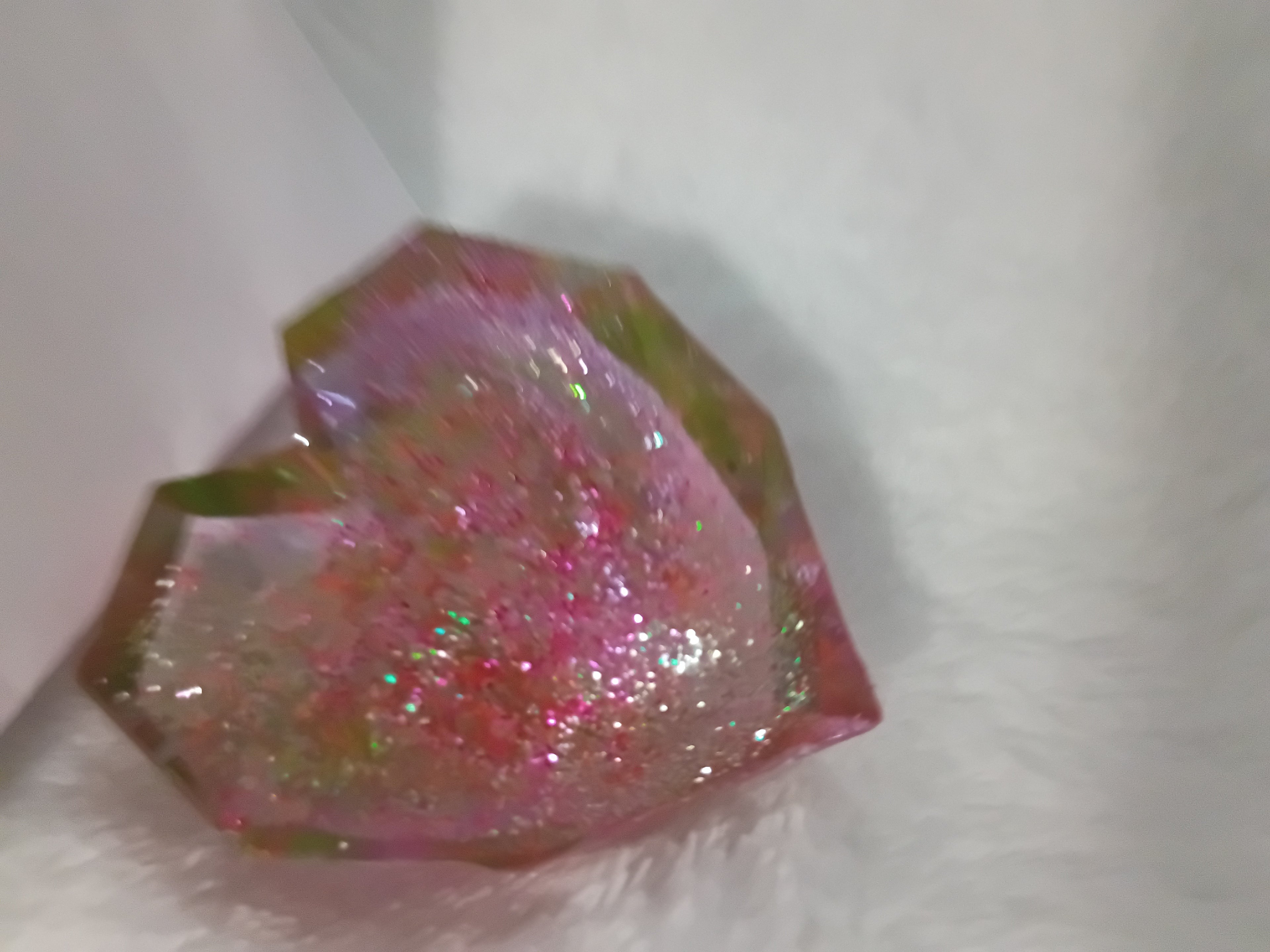 2 hearts made with resin