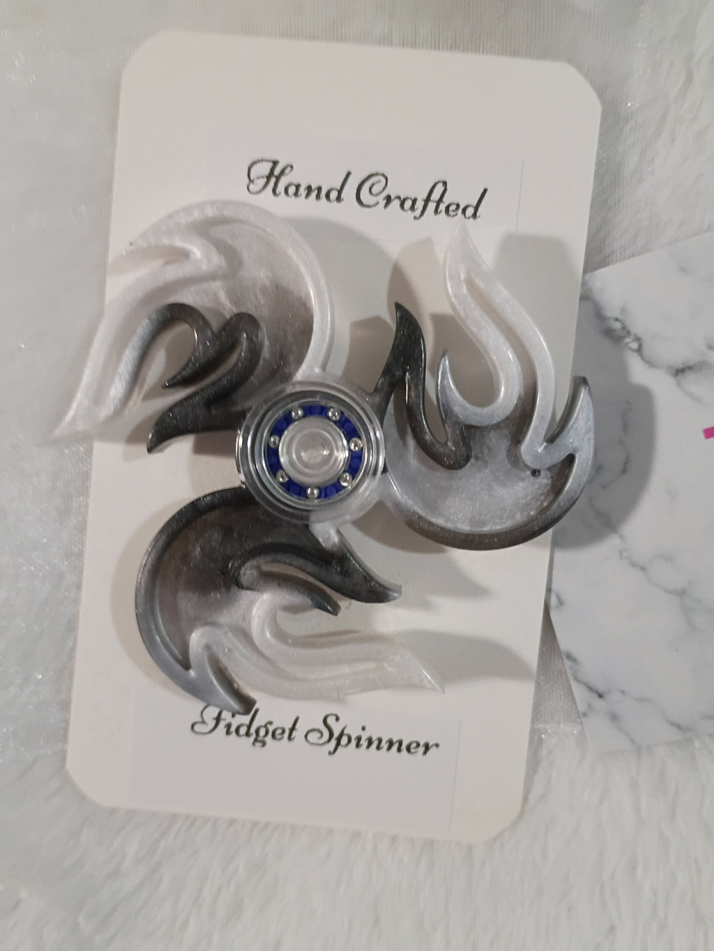 Black and white fidget spinner