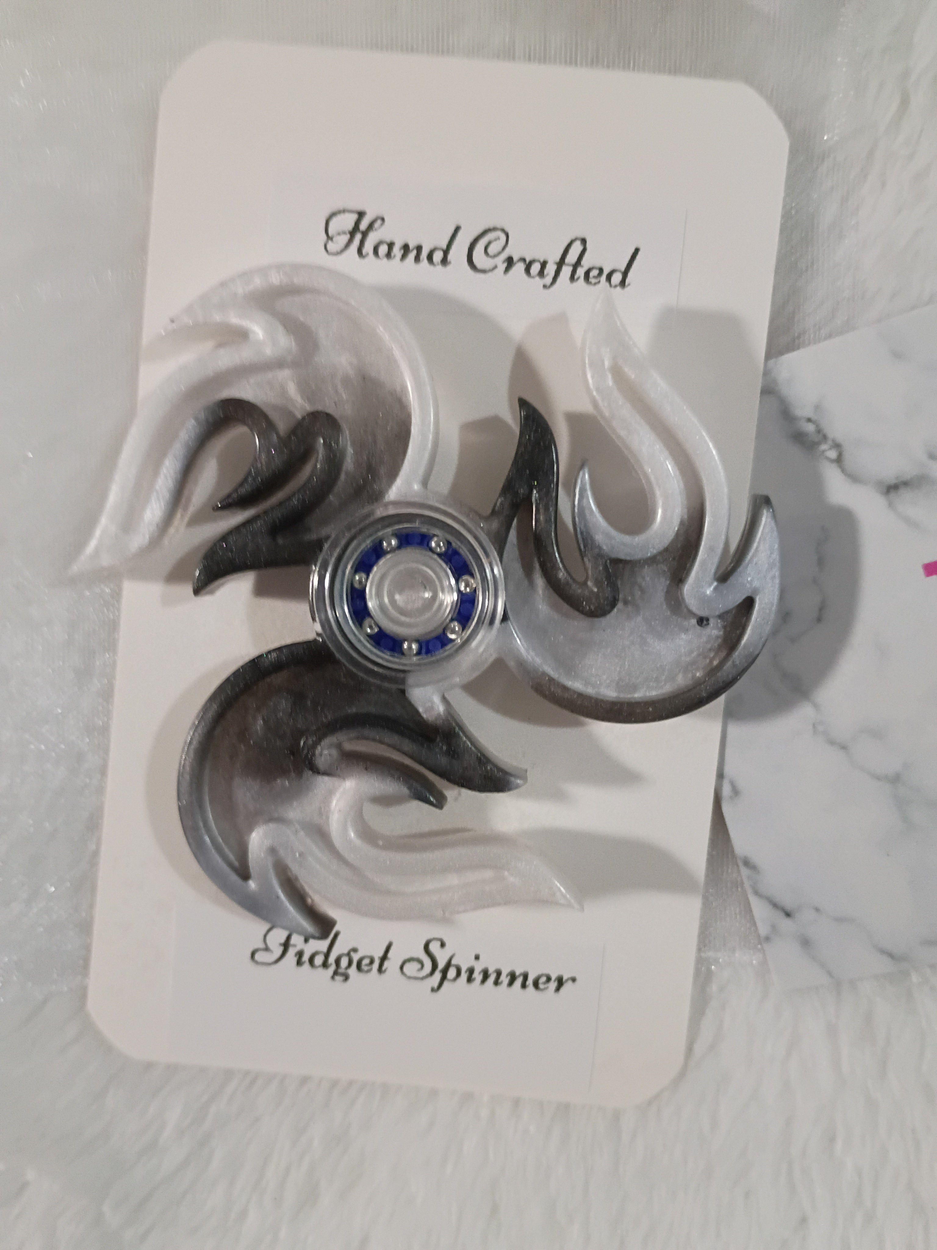 Black and white fidget spinner