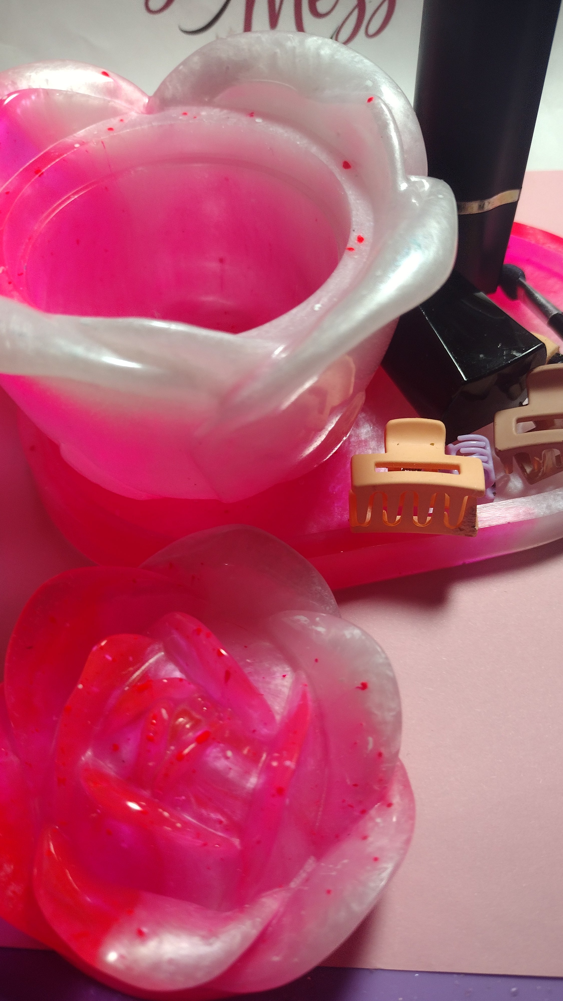 Pearl Rose Resin Jar Set