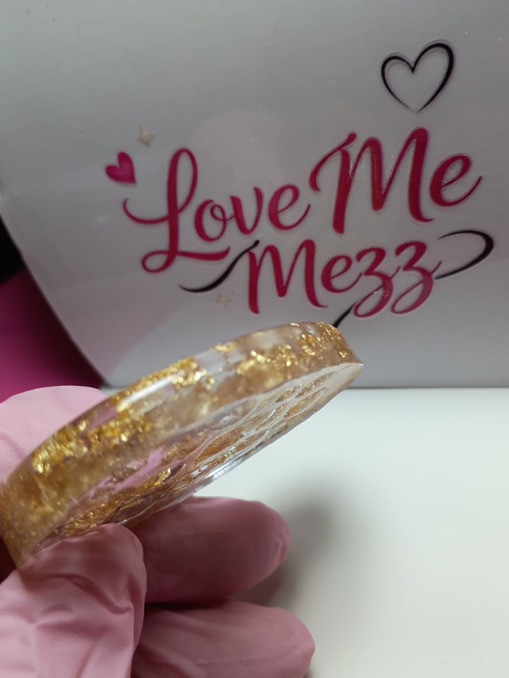 Worry Stone gold flakes