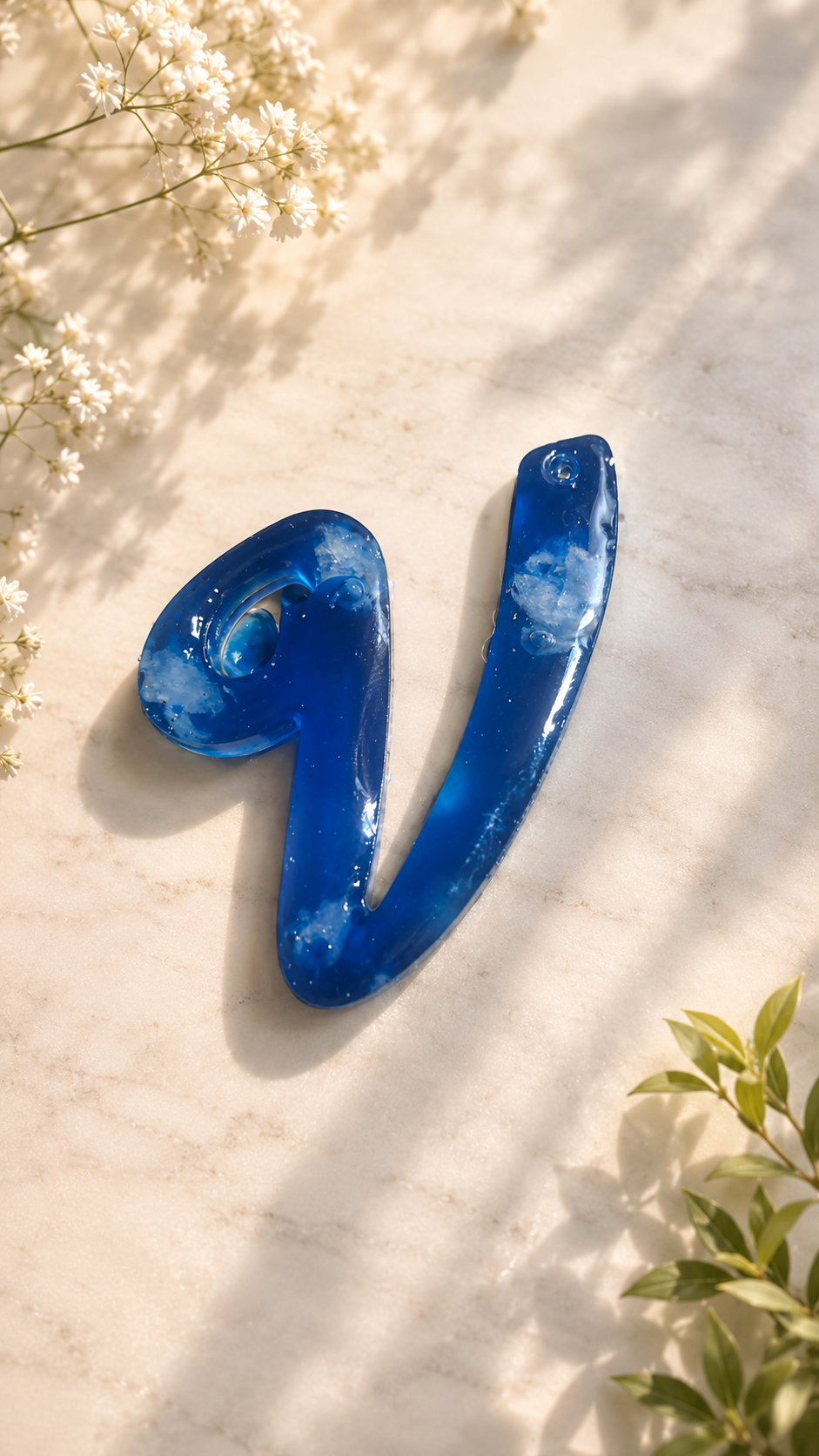 Custom Resin Initial Keychain